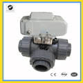 3way horizontal ball valve PVC motorized electrical valve CTB-005 25mm 32mm 40mm 50mm